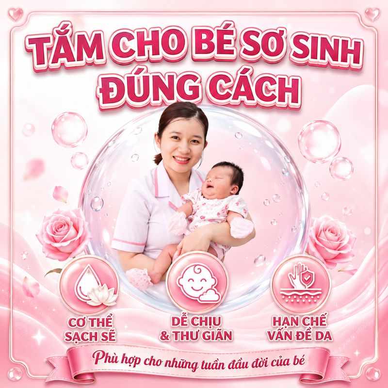 tắm bé sơ sinh đúng cách